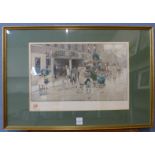 A signed Cecil Charles Windsor Aldin print, The Dover Road, The Bull At Dartford, with Lawrence &