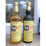 Two bottles of vintage White Horse whisky