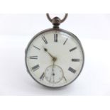 A silver cased fusee pocket watch
