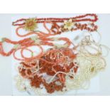 Coral and pearl jewellery