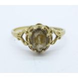 A 9ct gold stone set ring, 1.3g, M