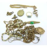 Assorted plated and other early 20th Century jewellery