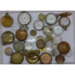 Pocket watches and wristwatch movements, a/f