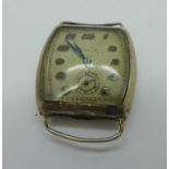 A silver cased Rolex wristwatch head - lacking winder