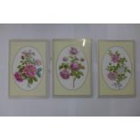 Three Royal Worcester The Worcester Rose Collection wall plaques, height 26cm