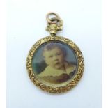 A Victorian 9ct gold picture locket, 5.4g gross
