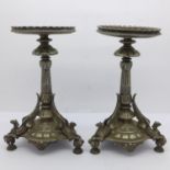 Two silver plated candle stands, 18.5cm