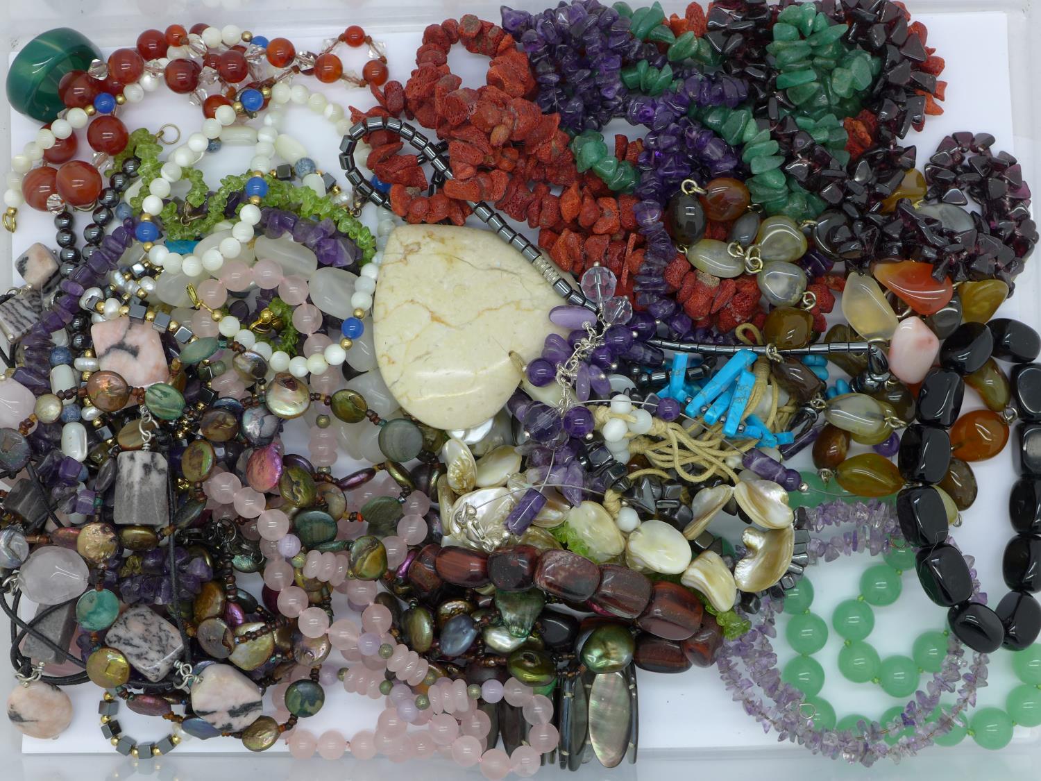 A quantity of gemstone jewellery