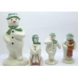 Royal Doulton snowman figures, including large money box and Thank You snowman (4)