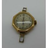 A lady's 9ct gold Rolex wristwatch head