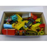 A collection of Matchbox and Corgi Junior model vehicles
