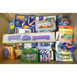 A collection of assorted die-cast model vehicles including Majorette, Matchbox, Cameo and Hot wheels