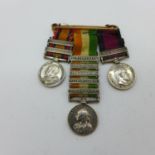 A set of three miniature medals, South Africa campaigns, with eight bars in total