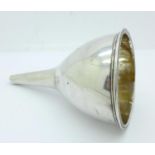 A silver wine funnel, London 1809, 127g, repaired