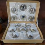 A metal continental tea set, boxed