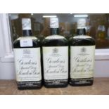 Three bottles of vintage Gordon's gin