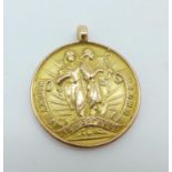 A 9ct gold 1st prize medal in Welsh Eisteddfod 1923 to H.S. Guest, 6.3g