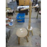 A wooden dolly peg and a stool