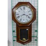 A 19th Century American Welch Spring & Co. Verdi rosewood regulator wall clock