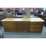 A Victorian pine and pitch pine dresser