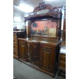 A Victorian walnut mirror-back sideboard