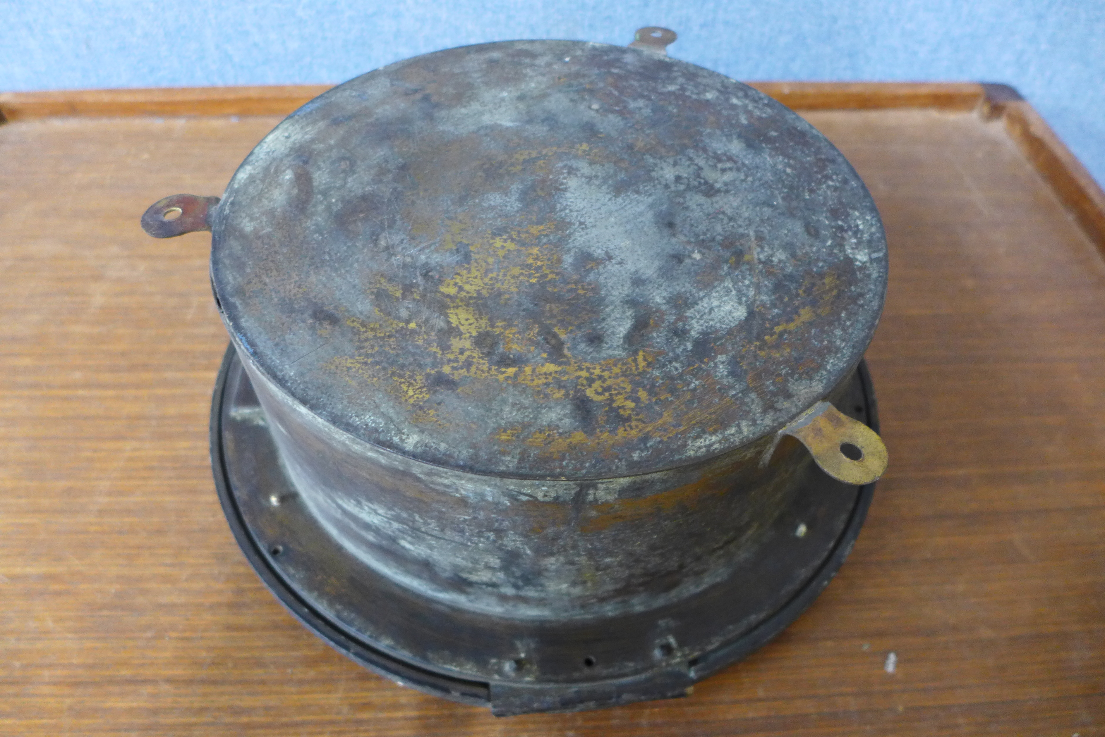 A brass circular ships clock, the dial signed J.R. Davidson, Montrose - Image 8 of 9