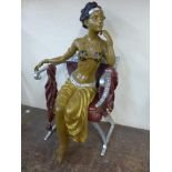 An Austrian style cold painted bronze figure of an Art Deco lady