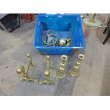 Assorted brassware