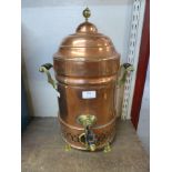 A copper and brass samovar