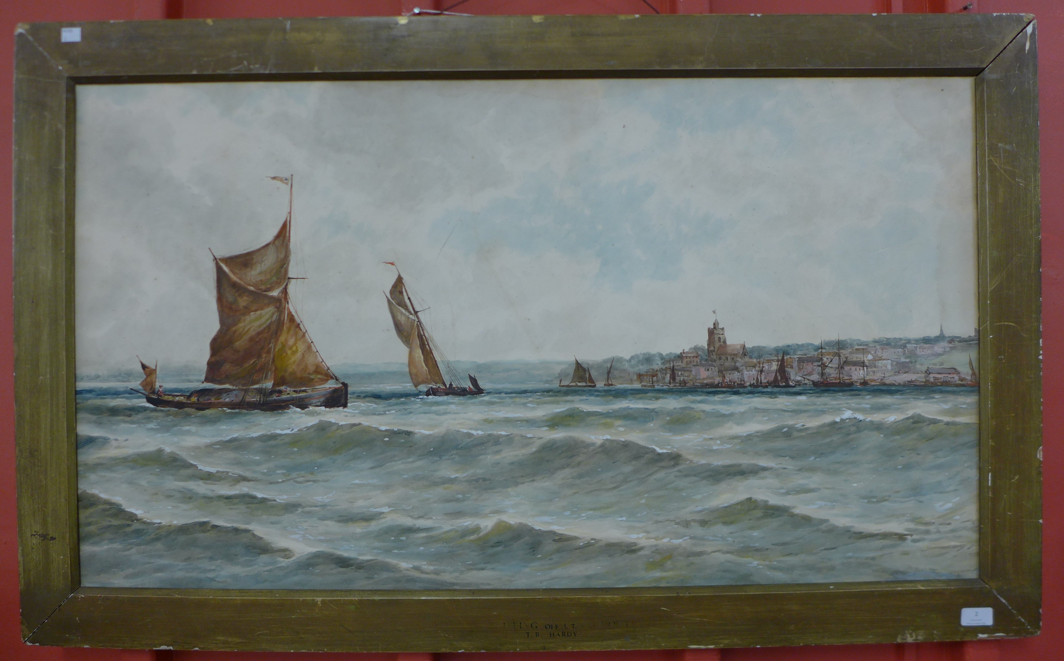 Attributed to Thomas Bush Hardy (1842-1897), Shipping Off The Coast, Yarmouth, watercolour, 61 x - Image 6 of 12