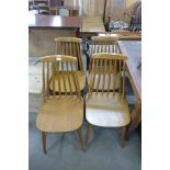 A set of four beech kitchen chairs