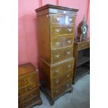 A George I style burr walnut chest on chest