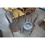 A pair of early 20th Century beech bentwood chairs