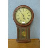 A Victorian beech wall clock