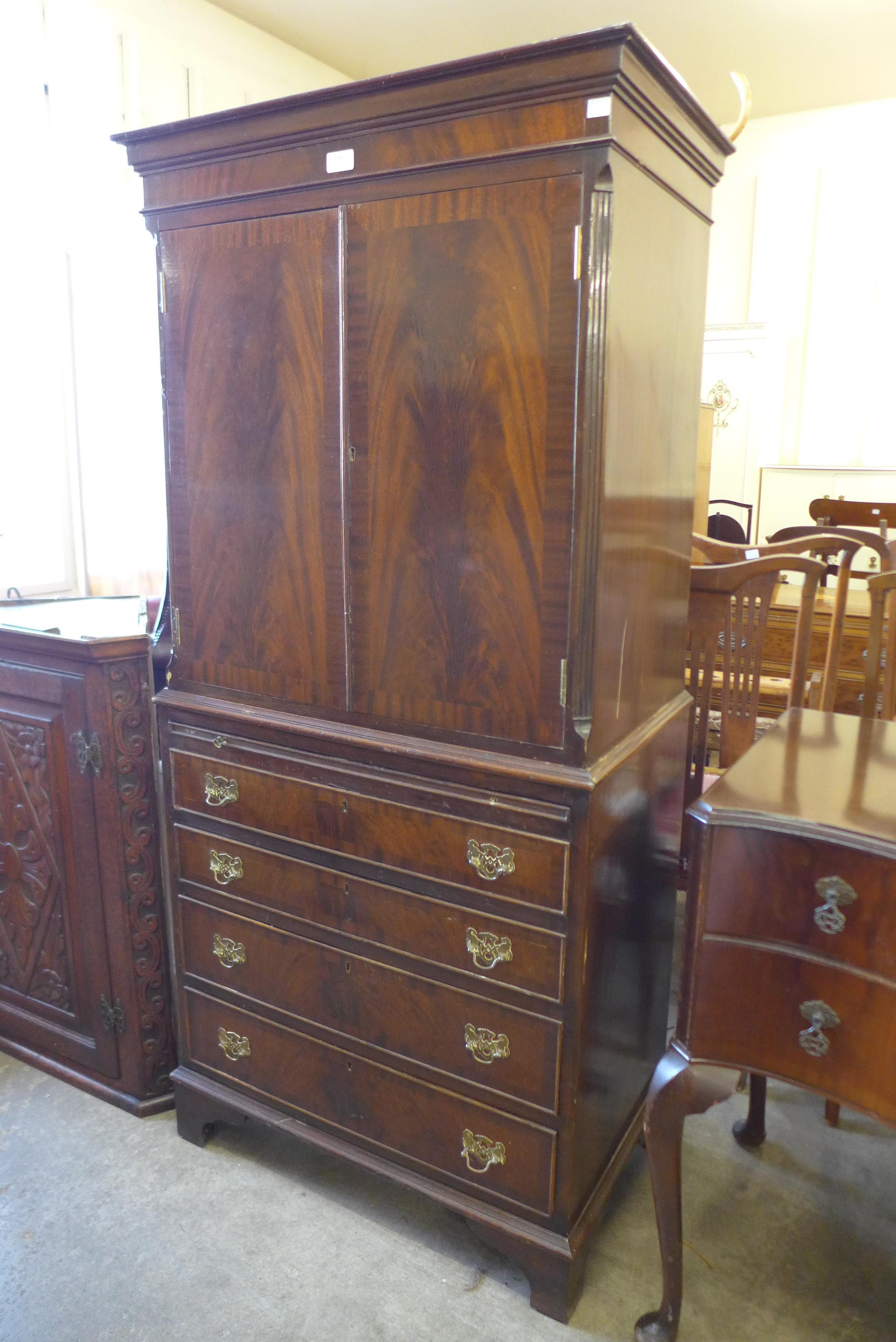 A mahogany tallboy