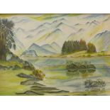 Dorothy H. Blades, Still Waters, watercolour, 56 x 75cms, framed, label verso; exhibited at Annual