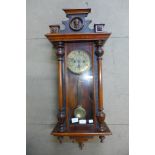 A 19th Century beech Vienna wall clock