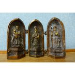 An oriental bronze triptych