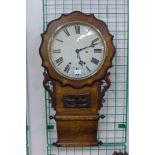 A 19th Century American inlaid walnut wall clock