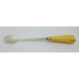 A George III silver and ivory handled stilton spoon, London 1808, William Ellerby, a/f