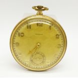 A Tempo gold plated top wind pocket watch