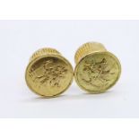 A pair of 9ct gold earrings, 1g