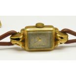 A lady's 9ct gold Baume wristwatch, a/f