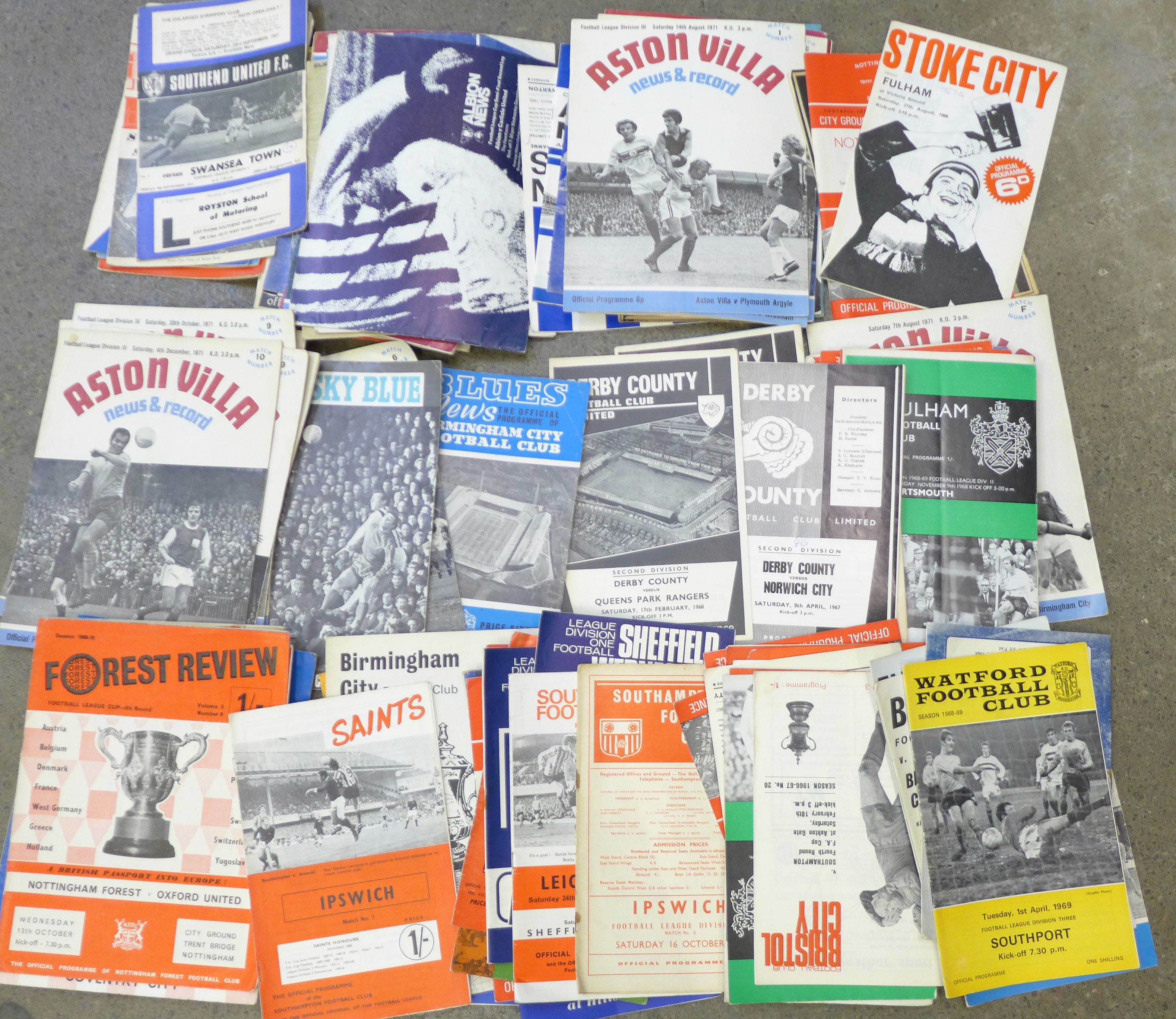 115 1960's football programmes, mainly Midland clubs