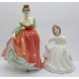 Two Royal Doulton figures, Fair Lady and Amanda