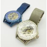 Two Constantin Weisz wristwatches with visible movements