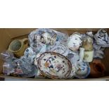 Two boxes of mixed glass and china