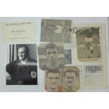 Football autographs and cuttings of famous footballers, 1950's/60's including Sir Matt Busby, Tom