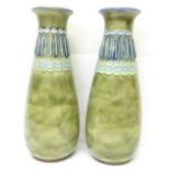 A pair of Royal Doulton Art Deco vases, Florrie Jones, 31cm