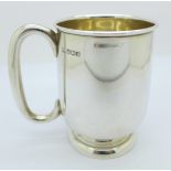 A silver mug, 192g